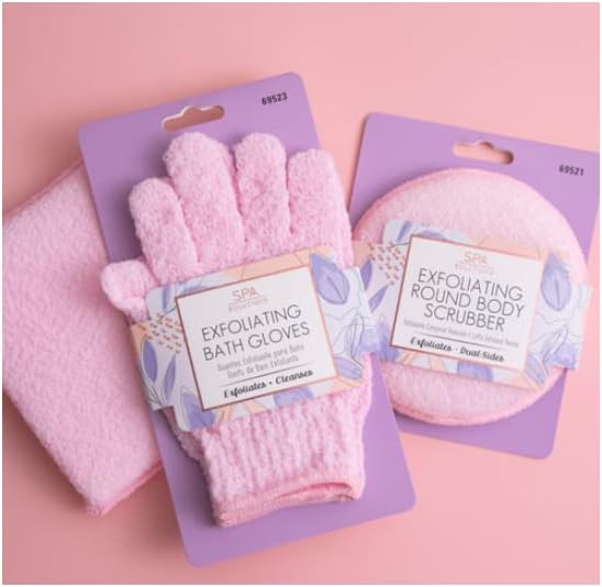 CALA EXFOLIATING BATH GLOVES: PINK