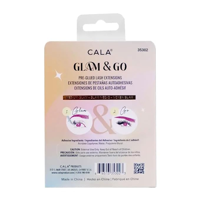 CALA Glam & Go Pre-Glued Lash Extensions, 40 Pieces