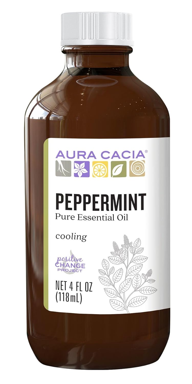 Aura Cacia 100% Pure Peppermint Essential Oil | GC/MS Tested for Purity - Katz Beauty