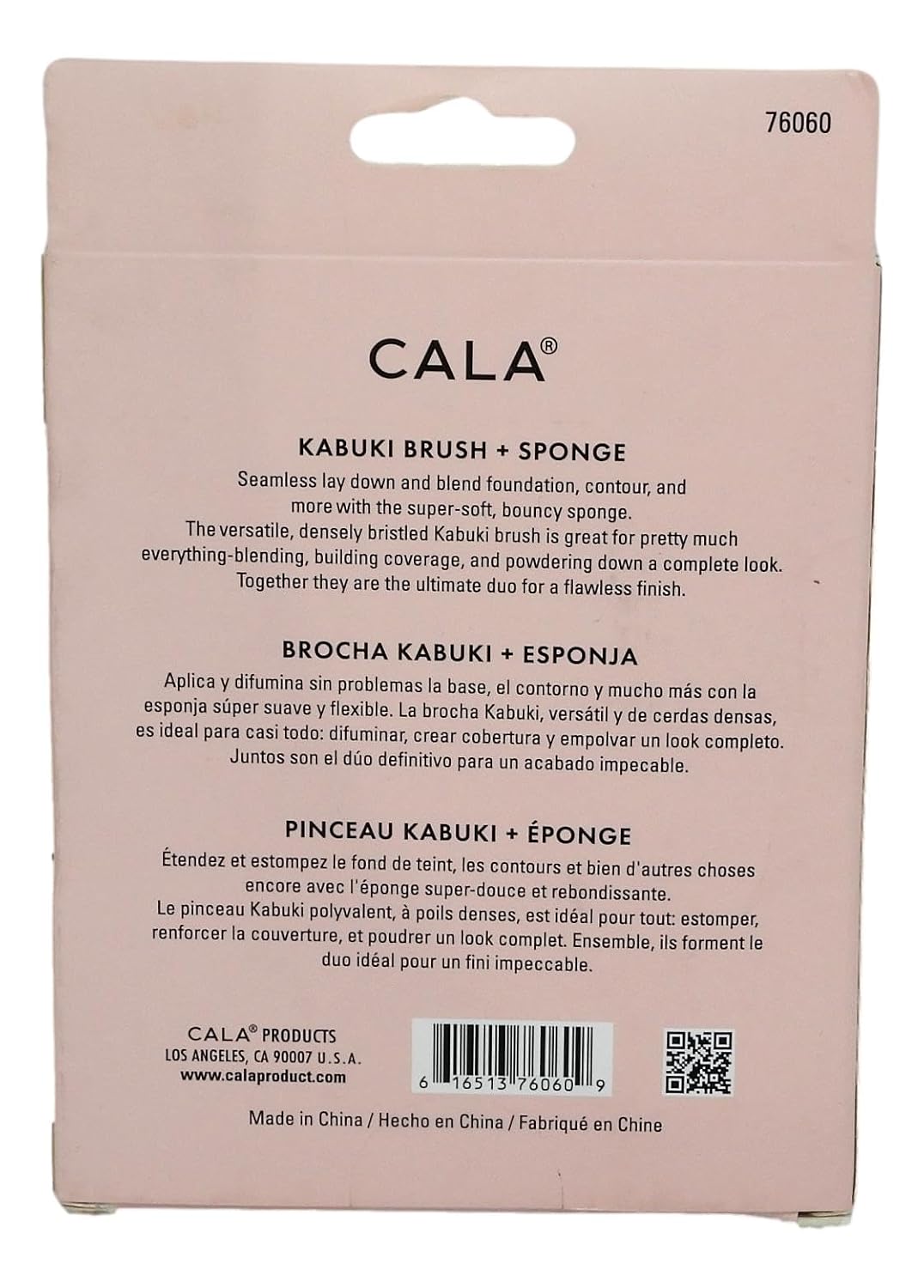 CALA KABUKI BRUSH & SPONGE SET (PINK)