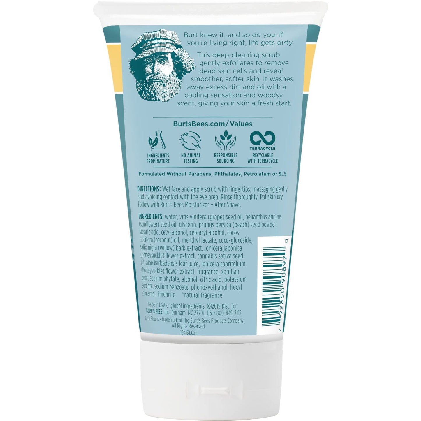 Burt s Bees Cooling Face Scrub with Aloe & Hemp For Men