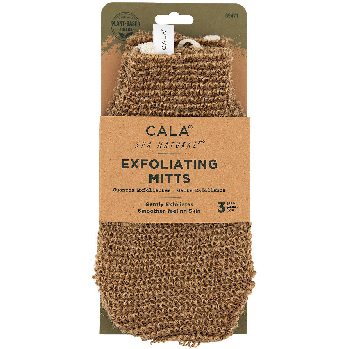 CALA NATURAL EXFOLIATING JUTE MITTS (3PCS)