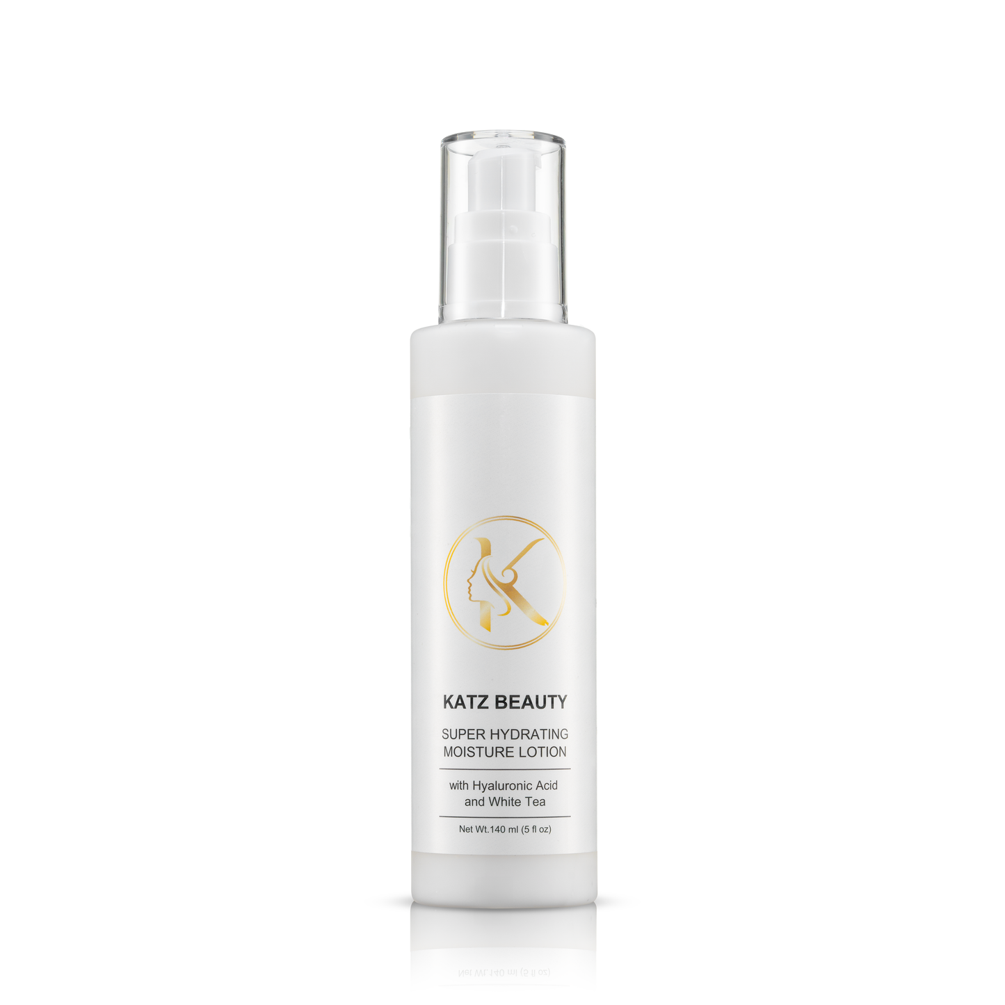 Katz Beauty Hydrating Moisture Lotion bottle with dropper, showcasing lightweight formula for daily hydration