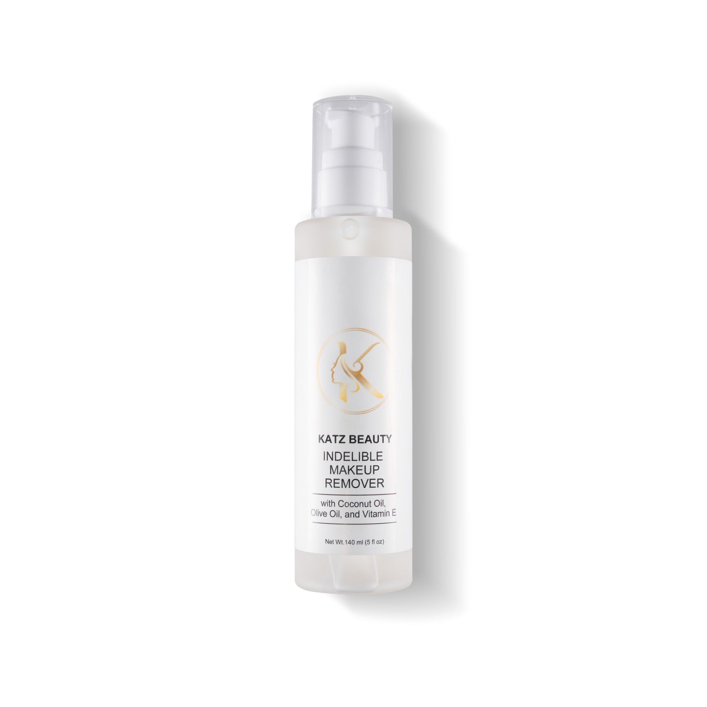 Katz Beauty Indelible Makeup Remover, 5 fl oz, With Coconut Oil, Olive Oil and Vitamin E