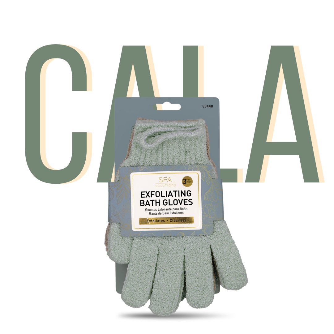 CALA EXFOLIATING BATH GLOVES | GREEN SAGE (3PK)