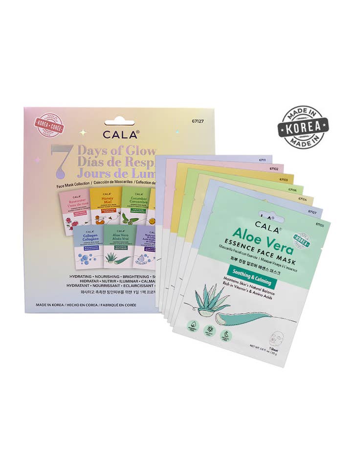 CALA 7 DAYS OF GLOW ESSENCE FACE MASKS(7PCS)