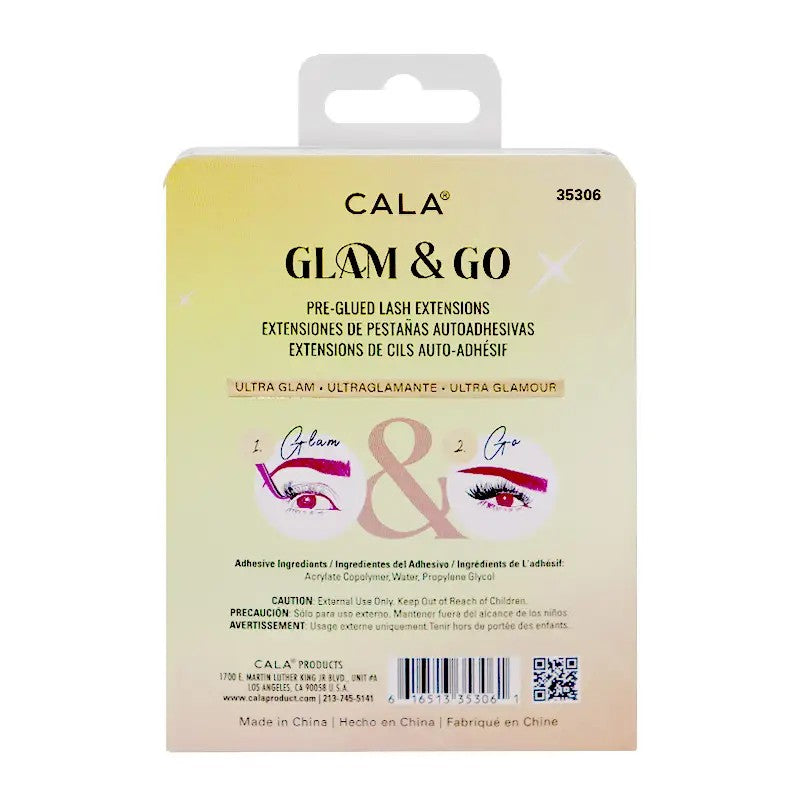 CALA GLAM & GO - ULTRA GLAM PRE-GLUED CLUSTERS, 40 Pieces with Applicator
