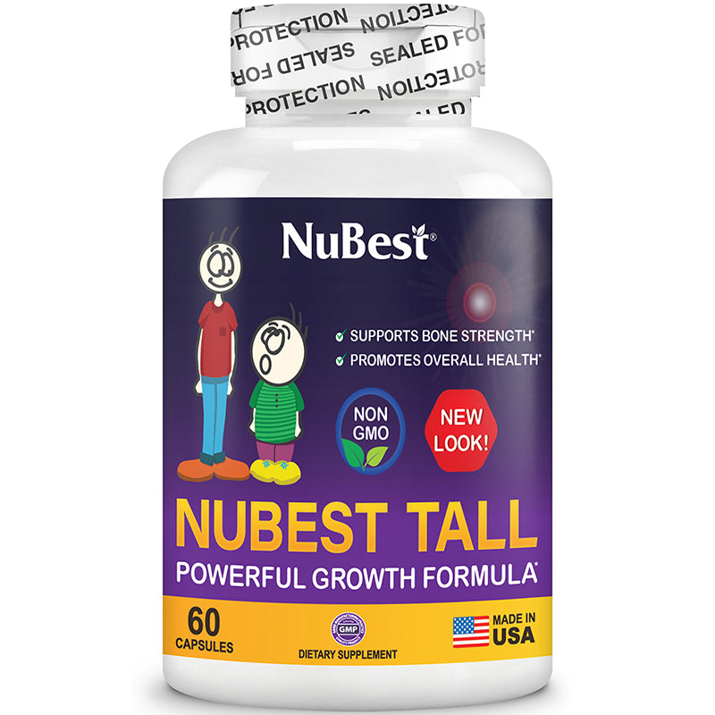 NuBest Tall 5+, Powerful Growth Formula, For Children (5+) and Teens Who Don't Drink Milk Daily, 60 Capsules (Pack of 1)