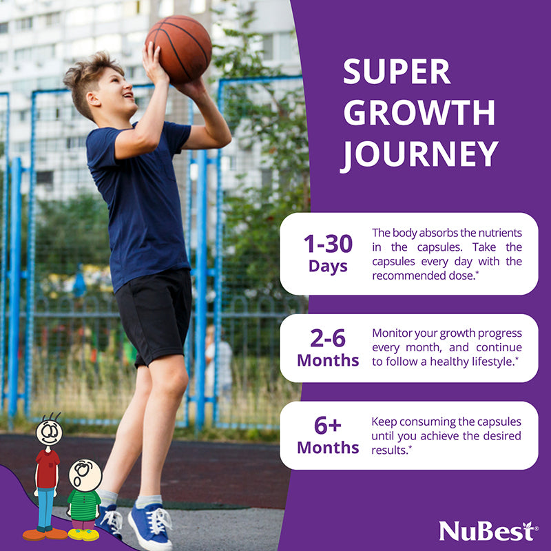 NuBest Tall 10+, Powerful Bone Growth Formula for Children (10+) & Teens Who Drink Milk Daily, 60 Capsules (Pack of 1)