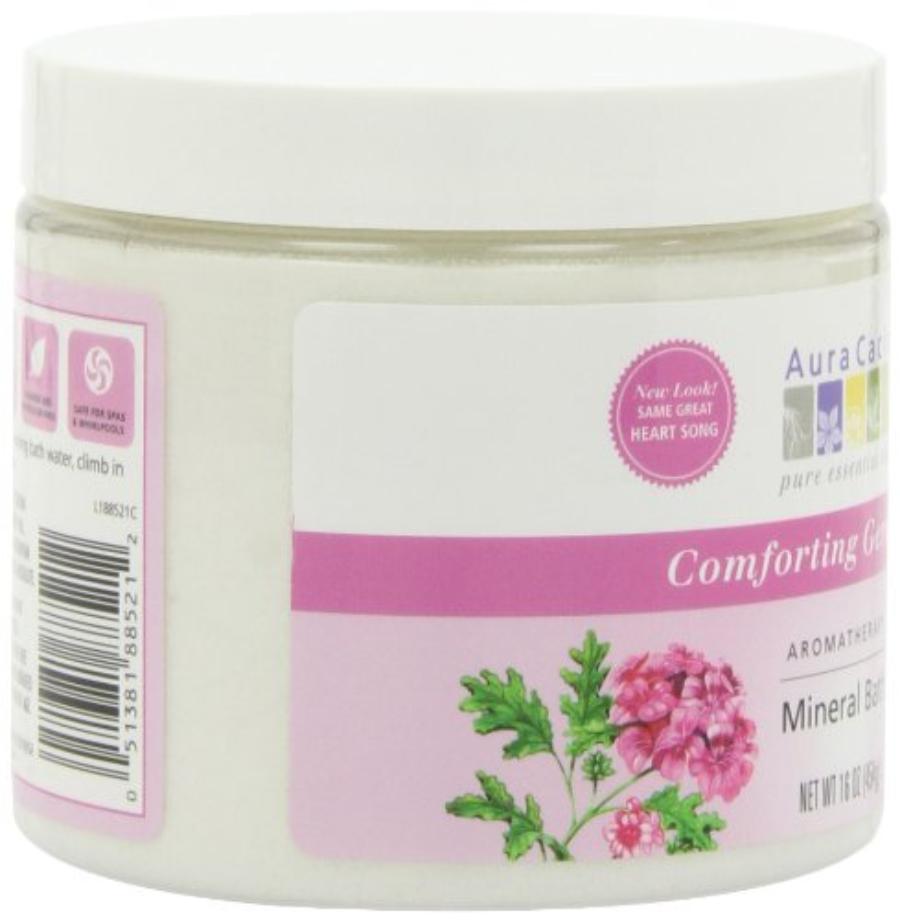 Aura Cacia Aromatherapy Mineral Bath, Comforting Geranium