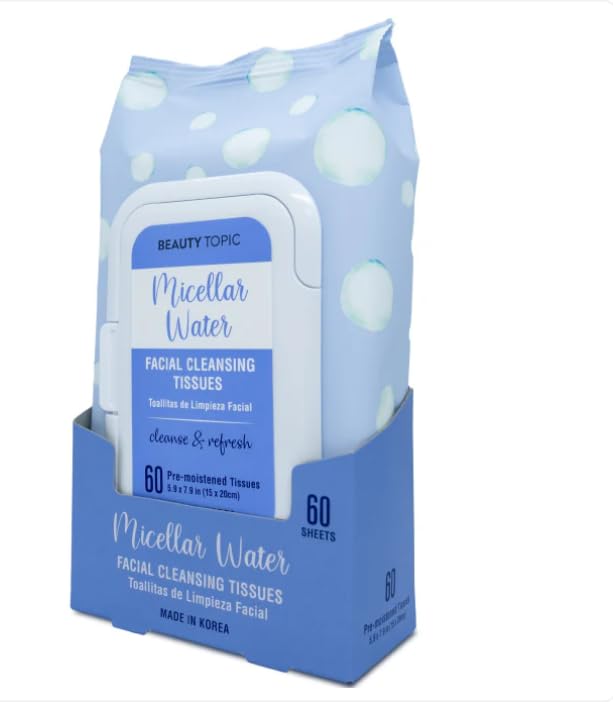 Beauty Topic Micellar Water Facial Cleansing Tissues, 60 Sheets