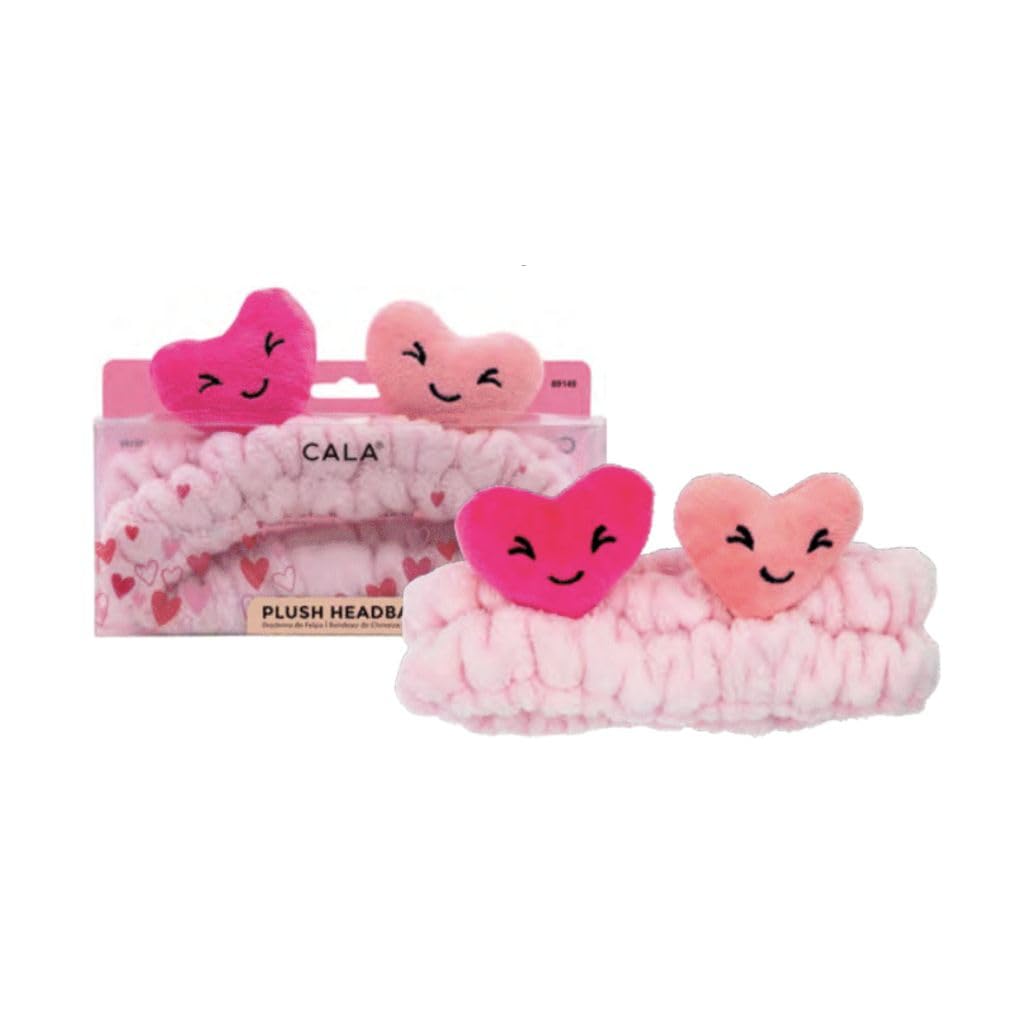 CALA Plush Headband, Pink Heart