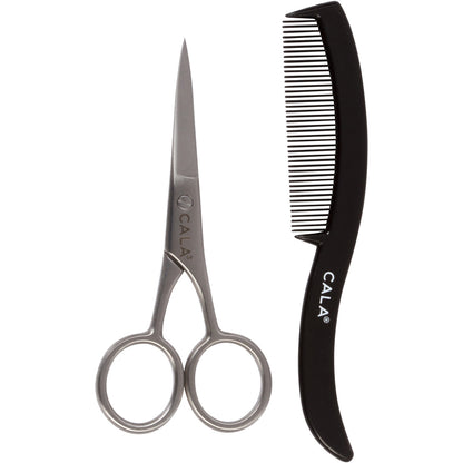 CALA for Men Mustache Scissors & Comb Set