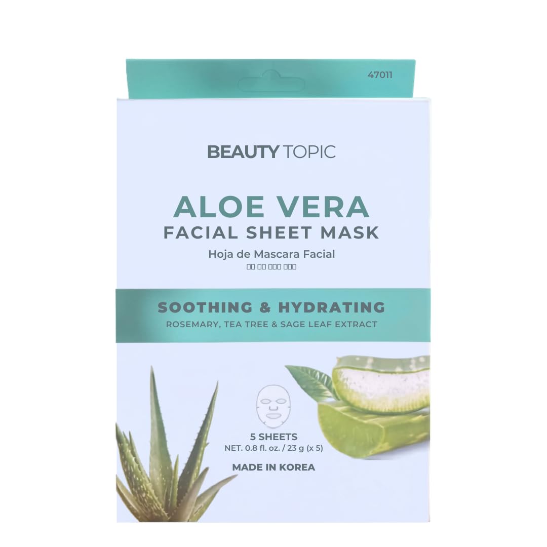 Beauty Topic Aloe Vera Facial Sheet Mask, 5 Sheets