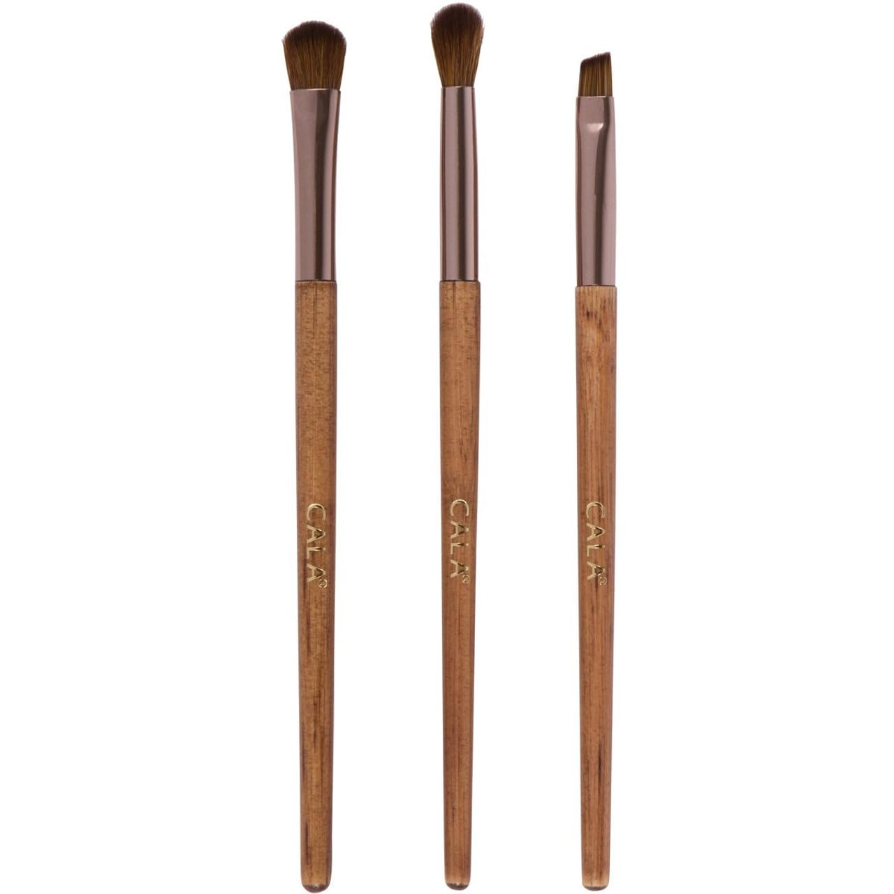 CALA - Dark bamboo eye makeup brushes (3 pieces)