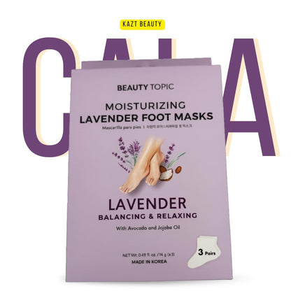 Beauty Topic Moisturizing Foot Mask with Lavender, Avocado and Jojoba Oil, 3 Pair