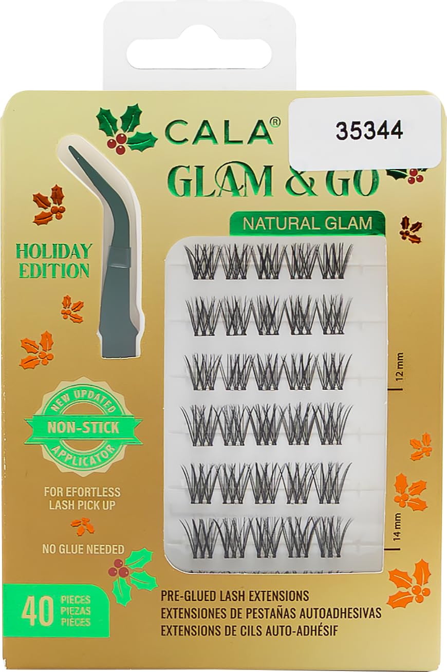 CALA Glam & Go Pre-Glued Lash Clusters – Natural Glam (Holiday Limited Edition), 40pc