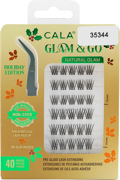 CALA Glam & Go Pre-Glued Lash Clusters – Natural Glam (Holiday Limited Edition), 40pc