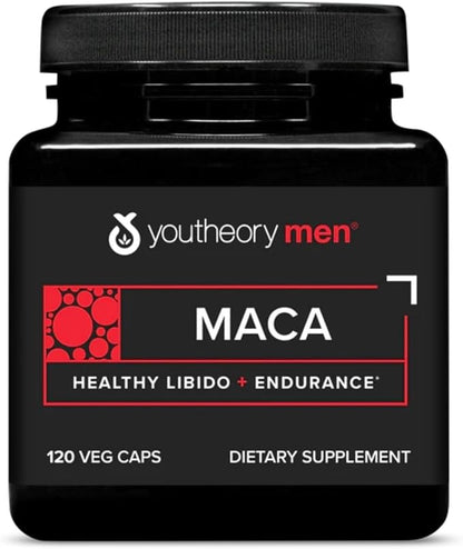 Youtheory Men's Maca - Vegan Maca Supplement for Men - Supports Energy, Stamina & Endurance* - Dairy, Soy & Gluten Free