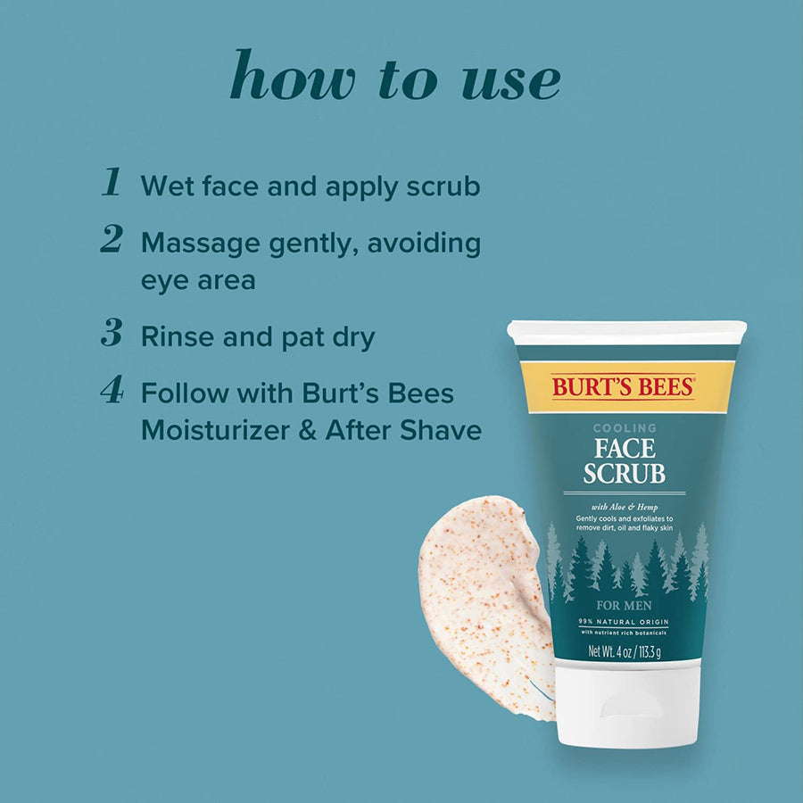  Burt s Bees Cooling Face Scrub with Aloe & Hemp For Men