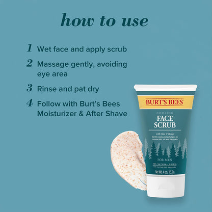  Burt s Bees Cooling Face Scrub with Aloe & Hemp For Men