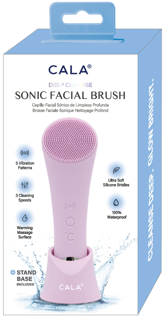 CALA Sonic Brush Facial Cleanser with Stand, Pink