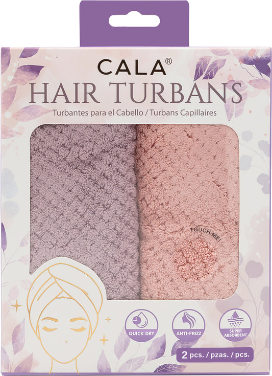 Cala Hair Turbans 2PC - Lavender/Peach