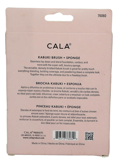 CALA KABUKI BRUSH & SPONGE SET (PINK)