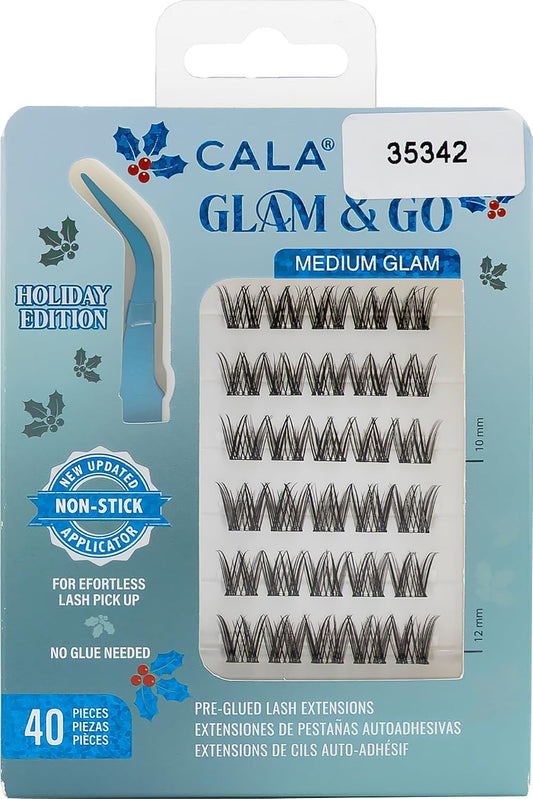 CALA Glam & Go Pre-Glued Lash Clusters – Medium Glam (Holiday Limited Edition) 40pc