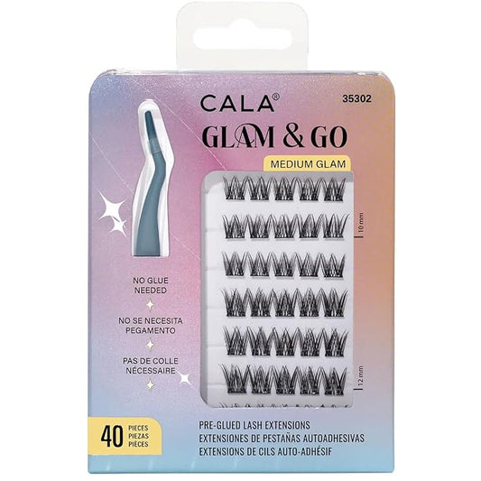 CALA Glam & Go Pre-Glued Lash Extensions, 40 Pieces