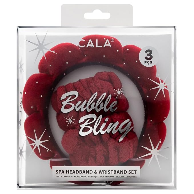 Cala Spa Headband & Wristband Set (Red)