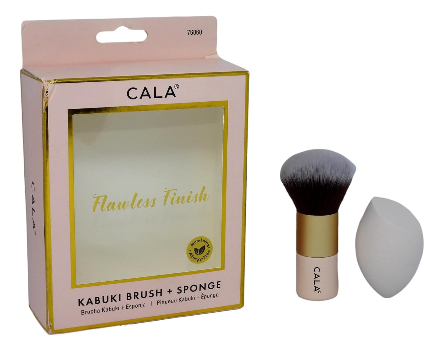 CALA KABUKI BRUSH & SPONGE SET (PINK)