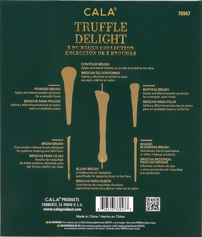CALA Truffle Delight 5 PC Makeup Brush Collection (Holiday Limited Edition)