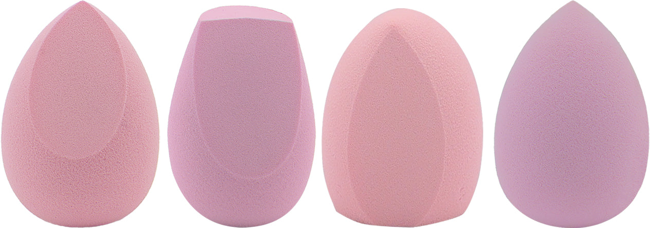 CALA 4 Beauty Blending Sponges with Pink Cosmetic Bag and Charm
