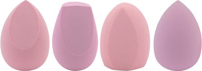 CALA 4 Beauty Blending Sponges with Pink Cosmetic Bag and Charm