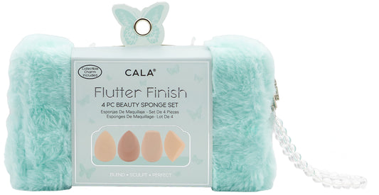 Cala 4 Beauty Blending Sponges with Blue Cosmetic Bag and Charm