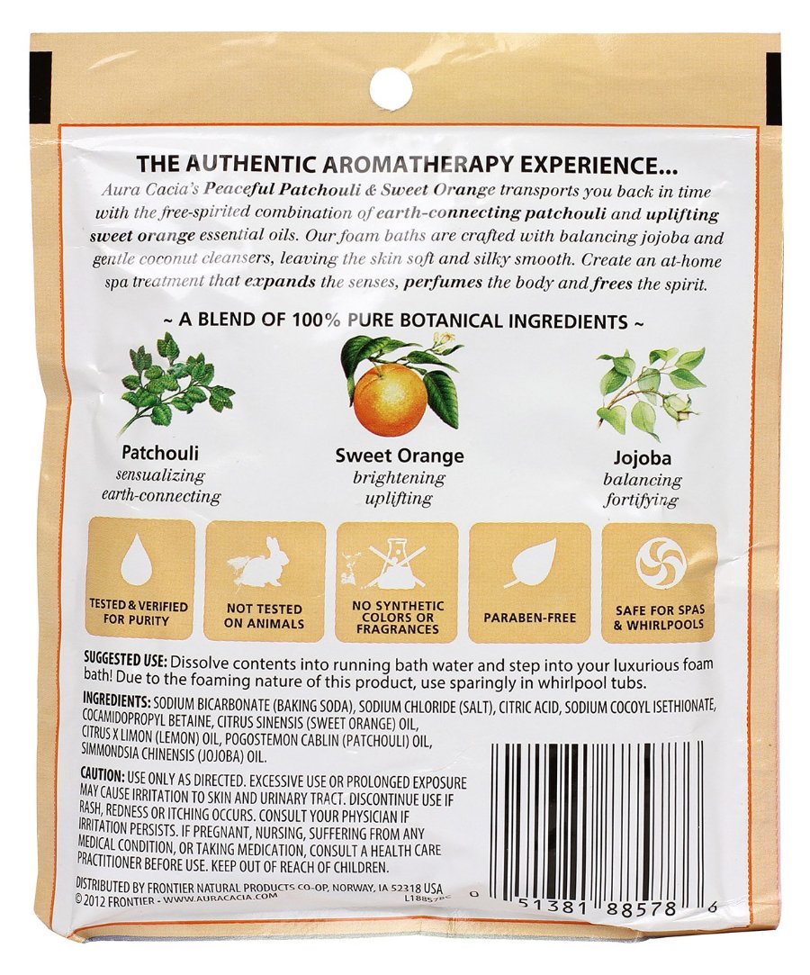 Aura Cacia Aromatherapy Foam Bath, Peaceful Patchouli and Sweet Orange