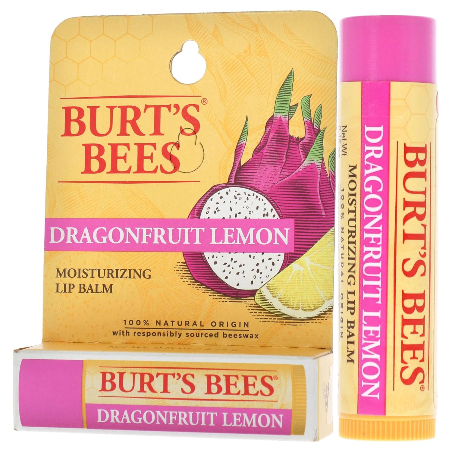 Burts Bees Dragonfruit Lemon Moisturizing Lip Balm Unisex