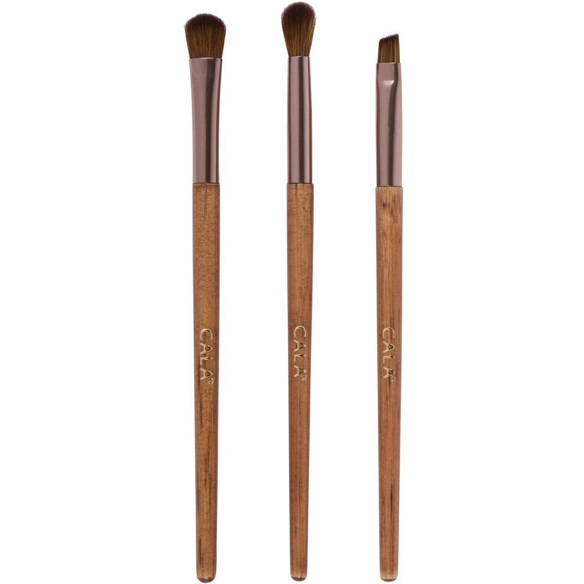 CALA - Dark bamboo eye makeup brushes (3 pieces)