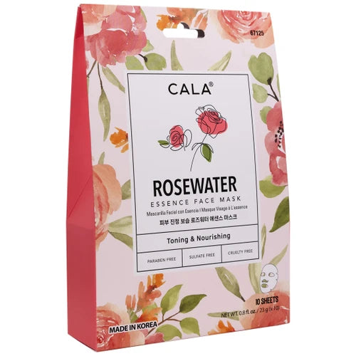 Cala Nourishing Essence Facial Mask: Rosewater (10 pks)