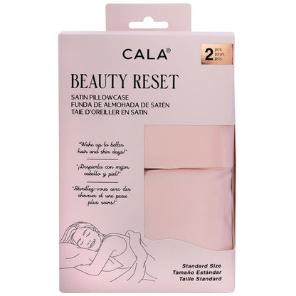 CALA BEAUTY RESET SATIN PILLOWCASE: STANDARD (2PC), BLUSH