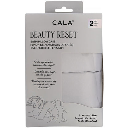 CALA BEAUTY RESET SATIN PILLOWCASE: STANDARD (2PC), GRAPHITE