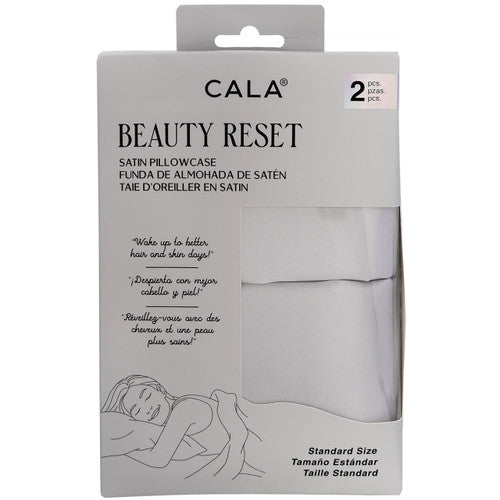 CALA BEAUTY RESET SATIN PILLOWCASE: STANDARD (2PC), GRAPHITE