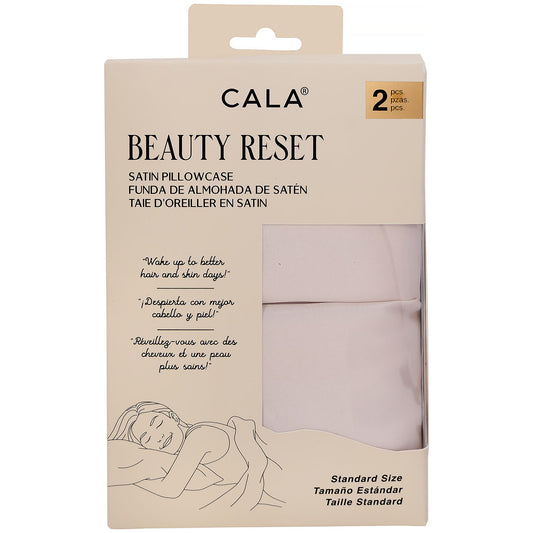 CALA BEAUTY RESET SATIN PILLOWCASE: STANDARD (2PK), CHAMPAGNE