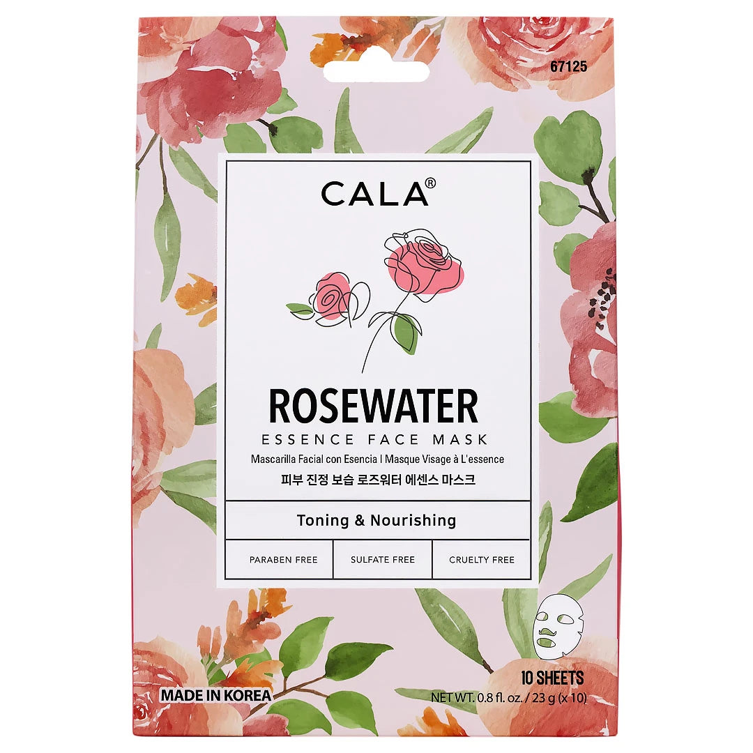 Cala Nourishing Essence Facial Mask: Rosewater (10 pks)