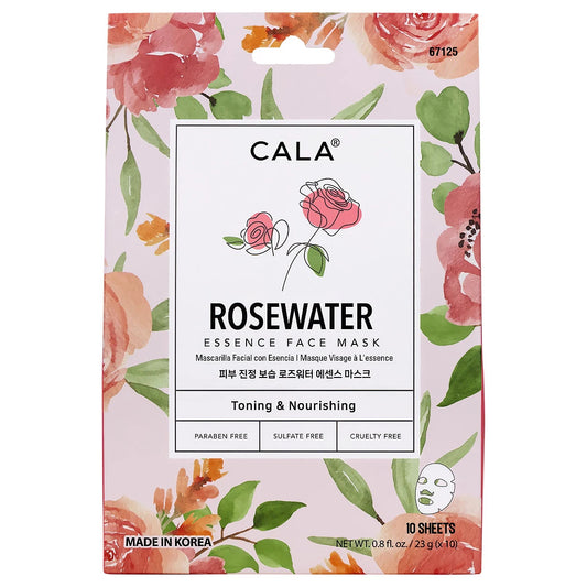 Cala Nourishing Essence Facial Mask: Rosewater (10 pks)