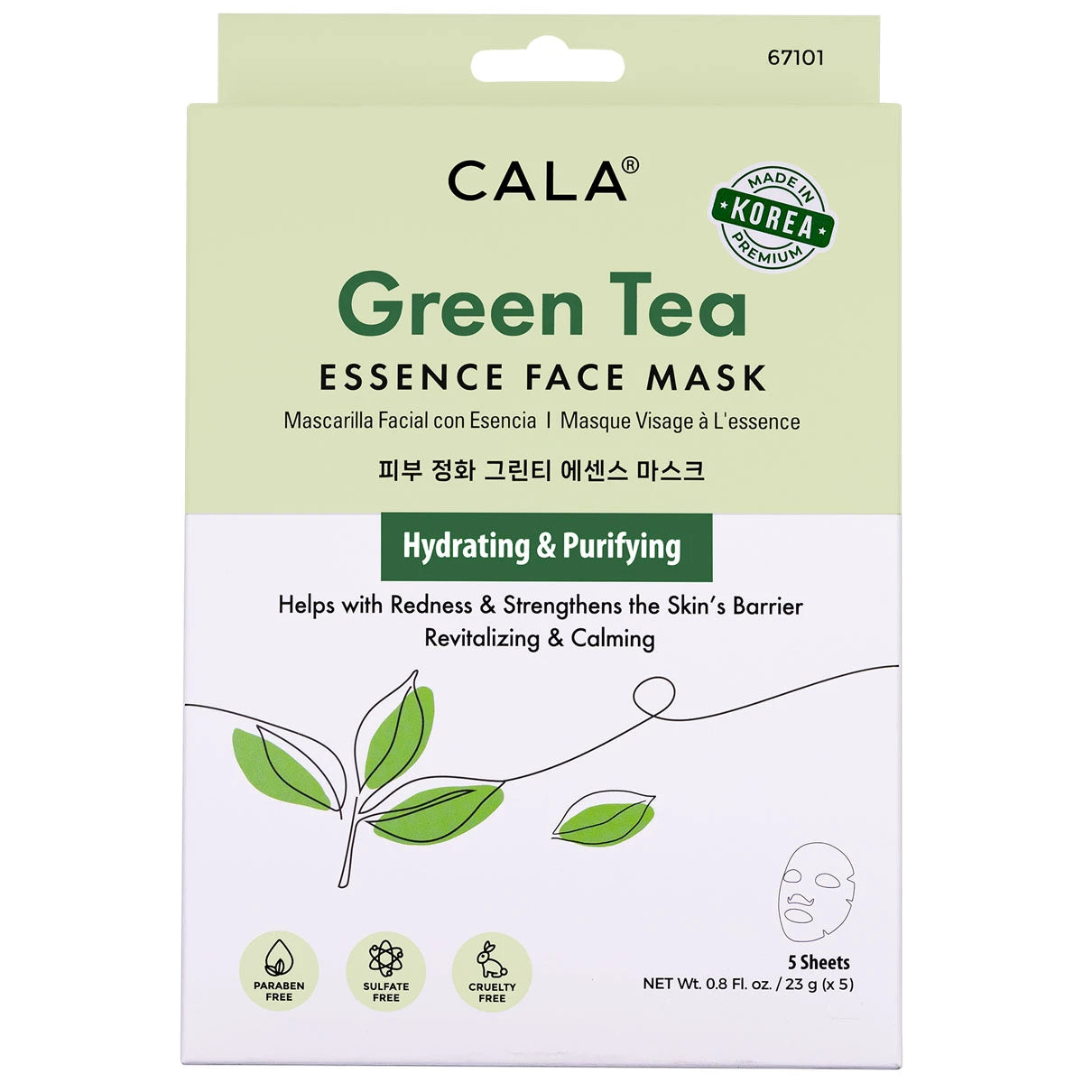 Cala Essence Facial Mask: Green Tea (5 pks)