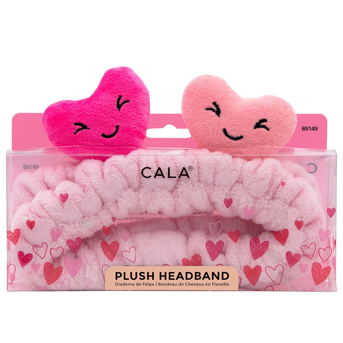 CALA Plush Headband, Pink Heart
