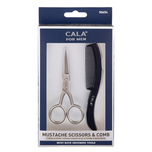 CALA for Men Mustache Scissors & Comb Set