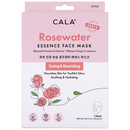 Cala Essence Facial Mask: Rosewater (5 pks)